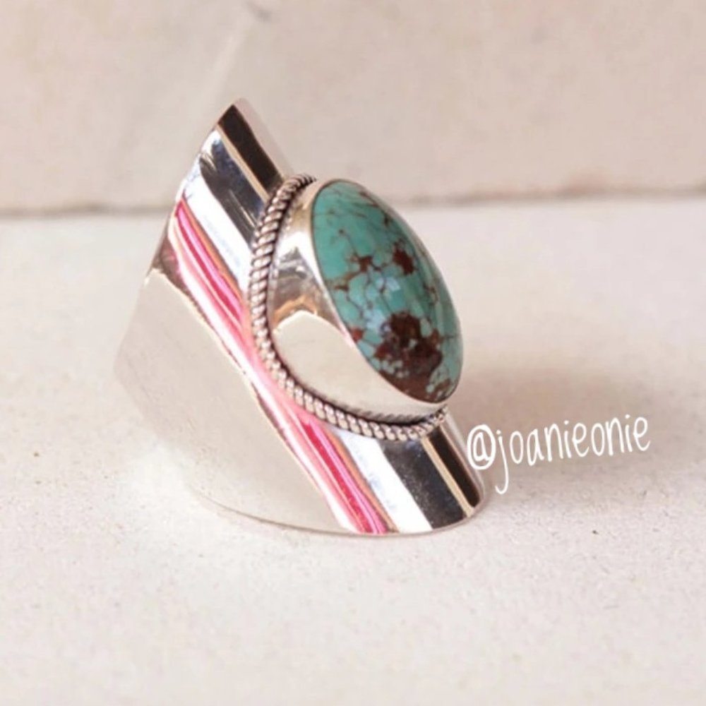 xx Ring Silver Size 8 Turquoise  NWT